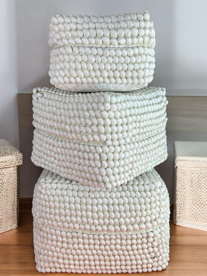 HỘP TRE ĐÍNH VỎ ỐC TRẮNG - Hình ảnh 2