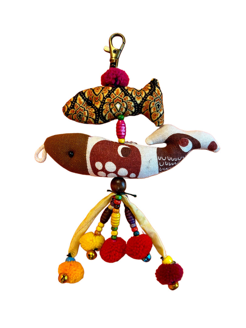 Móc Khóa Cá Thổ Cẩm Hai Con