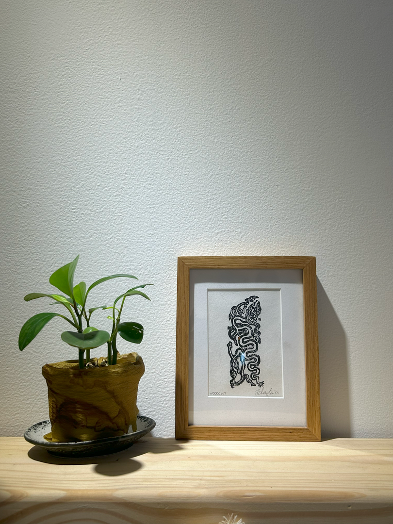 Tranh Wood cut Rồng ( có khung)