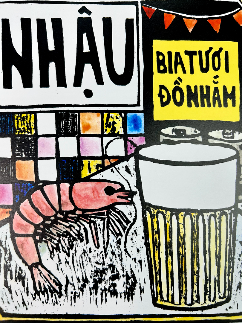 Tranh Nhậu Bia Tươi Đồ Nhắm