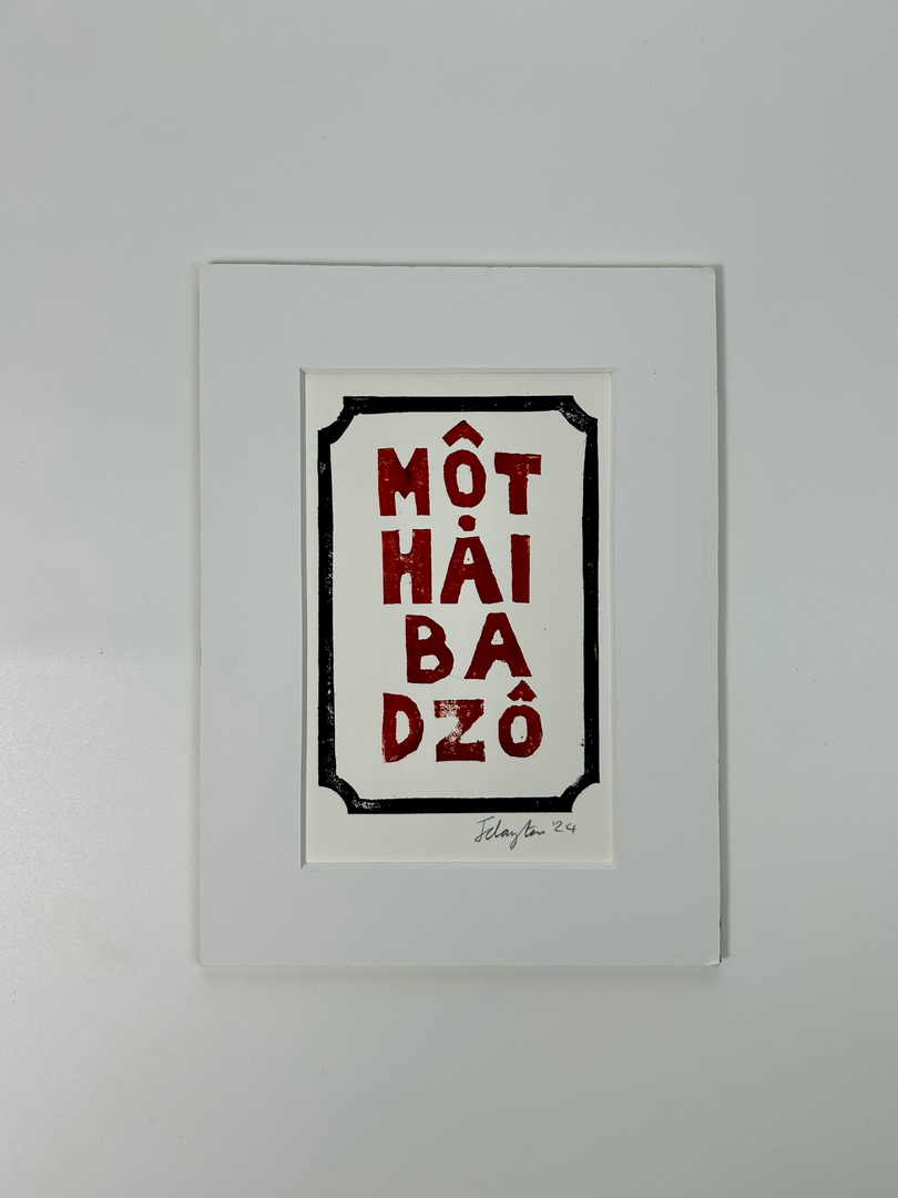 Tranh Wood cut Một Hai Ba Dzô