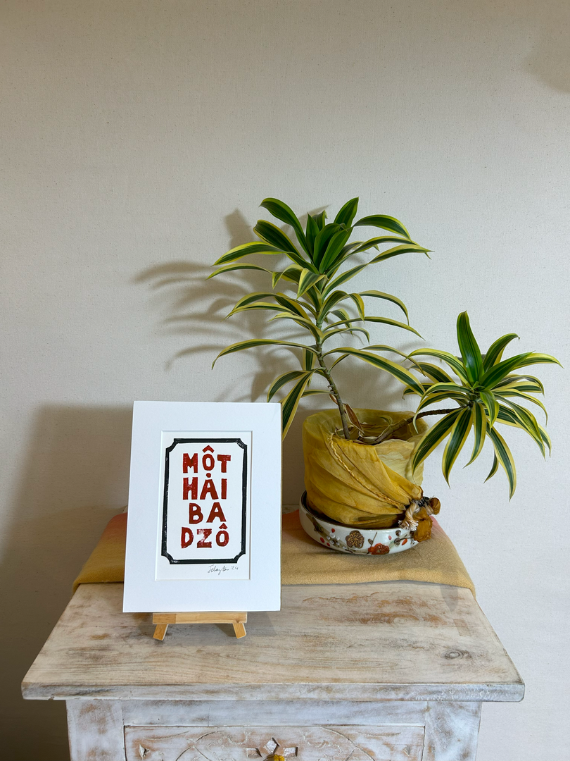 Tranh Wood cut Một Hai Ba Dzô - Hình ảnh 3